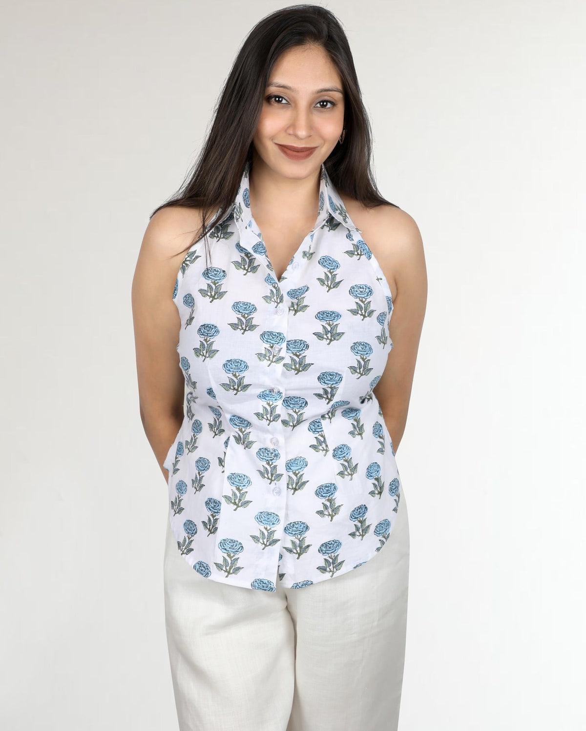 Back-Bow Chic Halter Neck