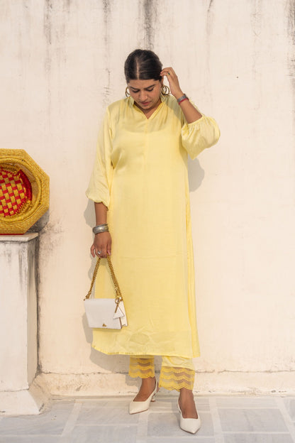 Lemon Dream Pakistani Kurta Set